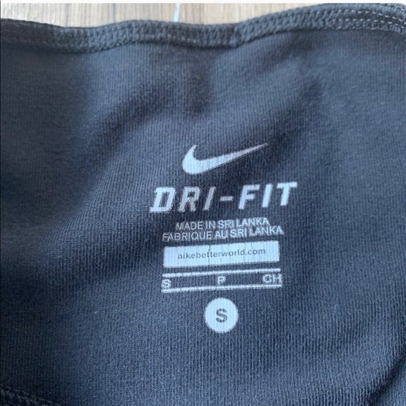NIKE crop leggings womens black dri fit cropped wide leg legging small - Picture 3 of 3